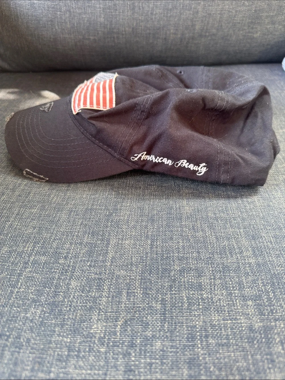 American Beauty Distressed American Flag Hat